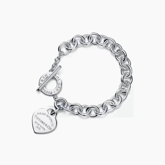 Return to Tiffany & Co. Silver Heart Charm Bracelet - Picture 1 of 9